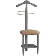 Herdasa - Galán 361 con asiento en beige herrajes cromado satinado lacado gris, 105 cm(alto)45 cm(ancho)41 cm(largo)