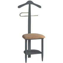 Galán 361 con asiento en beige herrajes cromado satinado lacado azabache, 105 cm(alto)45 cm(ancho)41 cm(largo)