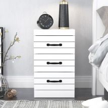 Allington 3 Drawer Bedside - 35.1cm w x 31.2cm d x 59.5cm h - Side Table storage oraganizer for bedroom, living room, ample storage space - White
