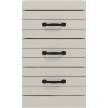 Allington 3 Drawer Bedside - 35.1cm w x 35.2cm d x 59.5cm h - Side Table storage oraganizer for bedroom, living room - Grey Colour - Galano