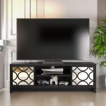 Meuble tv 2 portes Galano Iris ,140cm w x 39.8cm d x 46.8cm h - centre de divertissement pour téléviseur jusqu'à 60 pouces, meuble tv pour salon,