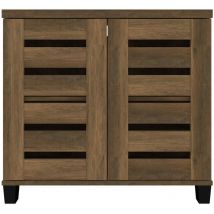 Meuble à chaussures 2 portes Galano Lismore, 76.7cm w x 33cm d x 71cm h, Style Moderne, Couleur Chêne noueux