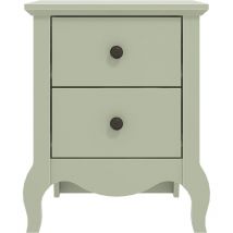 GALANO Stella 2 drawer bedside - 44.6cm L X 39.5cm W X 54.5cm H, Side table ,Storage oraganizer for bedroom, Living room - Sage green