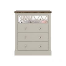 Galano - Commode à 4 tiroirs Sufly , 79.0cm w x 39.8cm d x 92.3cm h - Couleur gris clair/Chêne