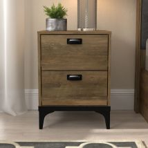 Galano - uk Lawrence 2 drawer bedside table - 39.5cm w x 39.8cm d x 53.9 h ,Stylish bedside table, Side table organizer for bedroom, Living area,