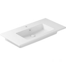 Lavabo Eden sospeso/incasso soprapiano cm. 91x46 rettangolare in