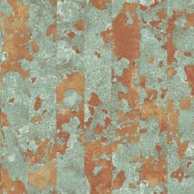 Galerie - Grunge Rusty Metal Wallpaper Oxidized Copper Green Mint Paste The Paper