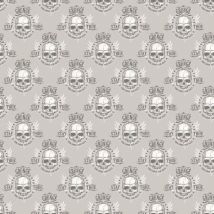 Galerie - Grunge Skull Silver Wallpaper Metallic Detail Stylish Paste The Wall
