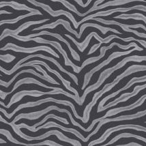 Galerie - Natural fx Zebra Wallpaper Silver Black Animal Print Safari Paste The Wall