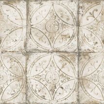 Galerie - Rustic Traditional Floral Tile Wallpaper Cream Stylish Paste The Wall