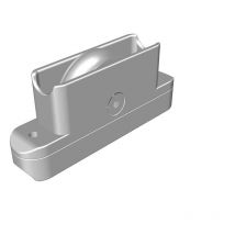 Galet en Inox gorge u sur chape Zamak encastrée anti-pincement. Brut - Matière : Inox