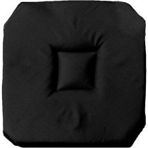 Lot De 4 Galettes De Chaise En Tissu Avec 4 Rabats - Noir - 40 X 40 Cm - Livraison Gratuite
