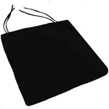 Galette de chaise extérieur imperméable et déhoussable Noir 40x40 cm