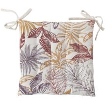 Decostars - Galette de chaise imprimé végétal multicolore Multicolore 38x38 cm