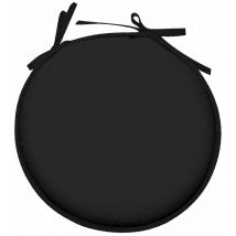 Stof - Galette de chaise noire ronde en polyester