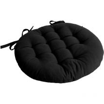 Homemaison - Galette de chaise piquée et ronde Noir 38x38 cm