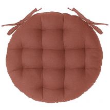 1001kdo - Galette de chaise ronde 38 cm Terracotta