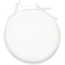 Lovely Casa - Galette de chaise ronde Unie Pop color 40 cm Blanc