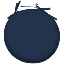 Lovely Casa - Galette de chaise ronde Unie Pop color 40 cm Bleu petrole
