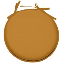 Lovely Casa - Galette de chaise ronde Unie Pop color 40 cm Curry