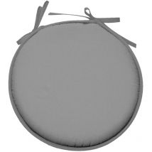 Lovely Casa - Galette de chaise ronde Unie Pop color 40 cm Gris souris