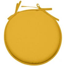 Lovely Casa - Galette de chaise ronde Unie Pop color 40 cm Jaune