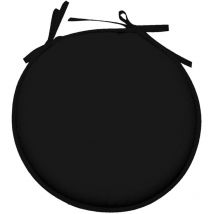 Lovely Casa - Galette de chaise ronde Unie Pop color 40 cm Noir