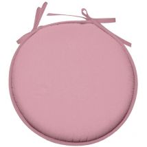 Lovely Casa - Galette de chaise ronde Unie Pop color 40 cm Rose poudre