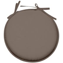 Lovely Casa - Galette de chaise ronde Unie Pop color 40 cm Taupe