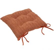 Galette de chaise bouclette Terracotta 38x38 cm
