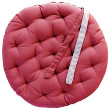 Homemaison - Galette de chaise ronde matelassée valayans Rouge 40 cm