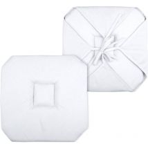 Galette de chaise italienne et unie Blanc 40x40 cm