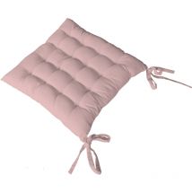 Homemaison - Assise matelassée 38x38x3 lola 100% coton coloris vieux rose