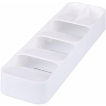 Portaposate da cassetto bianco 5 spazi – Plastica (PP) – Organizer salva-spazio – Facile da pulire