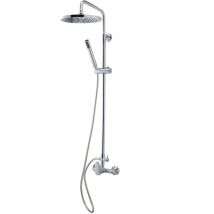 Galindo - albos 71250100 columna ducha monomando mezcladora rociador 200 mm abs, flexo inox y maneral futura 1 función cromo 71250100 Cromo