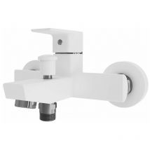 Galindo - aroha 4603011 Robinet mitigeur bain-douche (laiton) avec ensemble de douche, finition blanc.