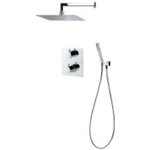 Galindo - atlantis k230047400 conjunto ducha termostático empotrable 2 vías cuadrado Cromo