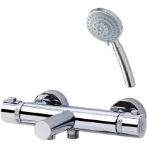Galindo - pysa 50041000 Robinet mitigeur thermostatique bain-douche (laiton) avec ensemble de douche, finition chrome.
