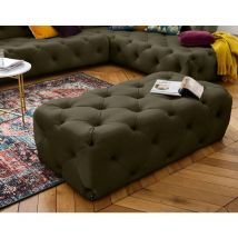 Lisa Design - Gallata - pouf chesterfield - en velours - vert