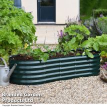 Thompson&morgan - Galvanised Metal Raised Vegetable Flower Planter Trough Grow Bed Box Set up Six Shapes Outdoor Herb Garden in Hunter Green (x1)