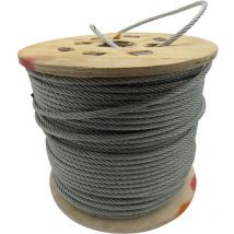 Securefix Direct - Galvanised Steel Wire Rope Cable 2.5MM 6x7 (100M Reel 6 x 7 Rigging Marine)