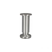 Gamba per mobili cilindrica regolabile 38x120 mm - Alluminio spazzolato grigio Cime