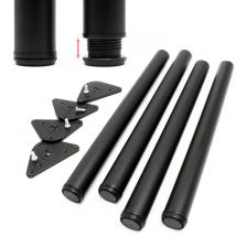 Set 4 gambe tavolo regolabili in acciaio inox nero ø 60mm 820mm