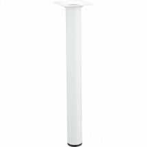Gamba per tavolino cilindrica fissa in acciaio epossidico bianco, 30 cm Hettich