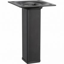 Gamba fissa per mobile quadrata in acciaio epossidico nero, 10 cm Hettich