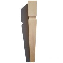 Gamba tavolino in legno faggio grezza modello spillo con goletta cm 5 x 5 x 40