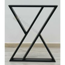 Nr 2 gambe tavolo in ferro modello zeta style cm h 72 x l 60 grezza o verniciata finitura disponibile: silver ral 9006