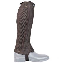 Amahorse - Gambali in tessuto sintetico amara con soffietto laterale e sul collo del piede: xs, marrone scuro