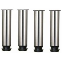 Set di 4 gambe per mobili in acciaio inox regolabili in altezza di 25 cm, ideali per divano, tavolo, armadi.