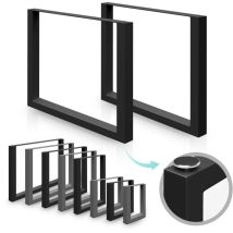 Gambe per Tavolo - Rettangolare, 100 x 72 cm, in Acciaio, con Viti, Stile Industriale, Nero - Gambe da Scrivania, Tavolo Pranzo, Soggiorno, Salotto,